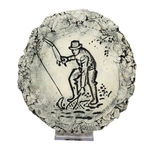 Shapes of Clay Mt St Helens Volcanic Ash Fisherman Wall Plaque Art Fishing